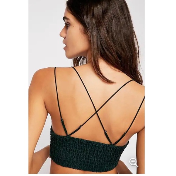 Free People  Hunter green velvet Adella bralette top and matching underwear - Picture 2 of 5